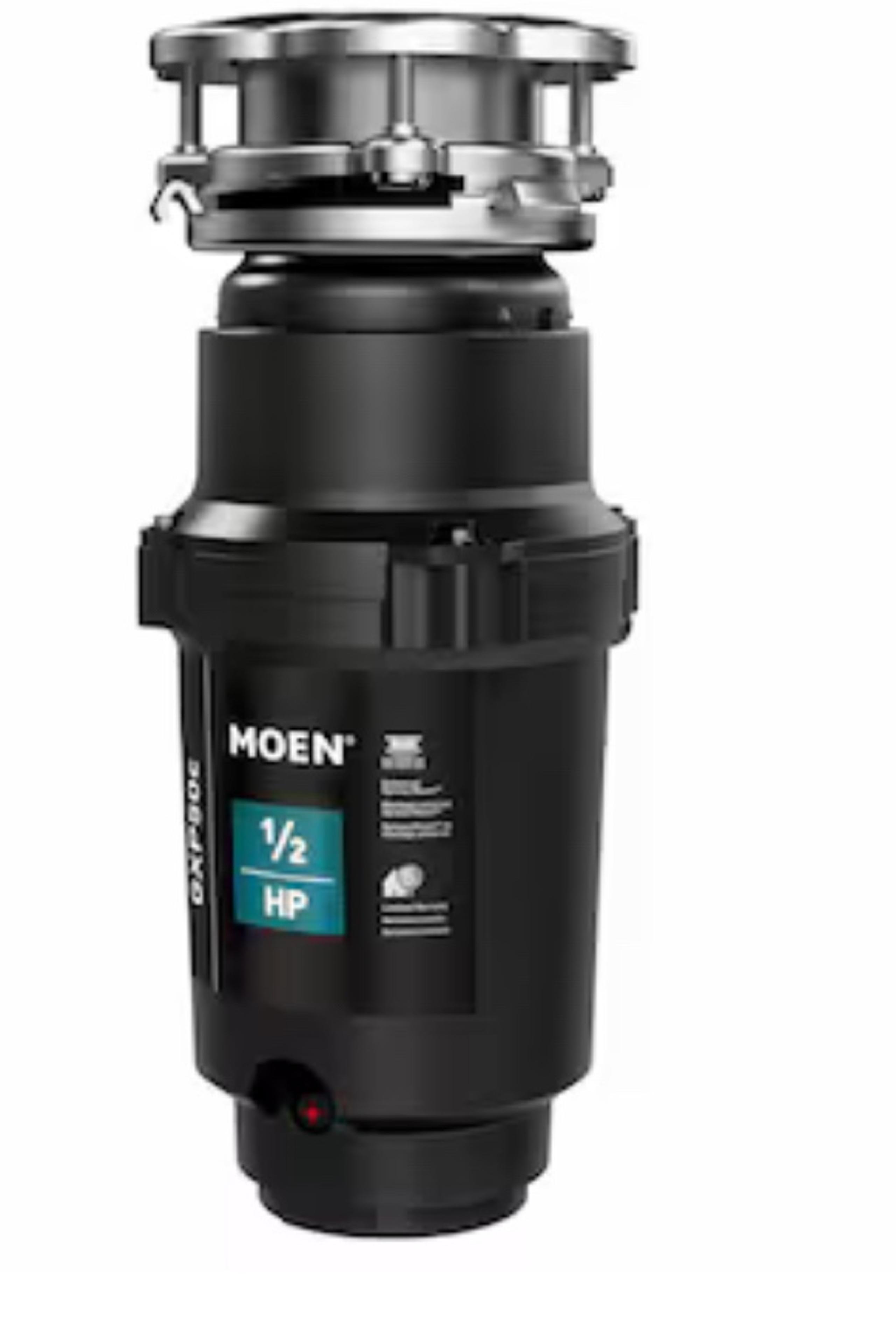 Moen Prep Under Sink Food Disposer, Continuous feed 1/2-HP Septic Safe