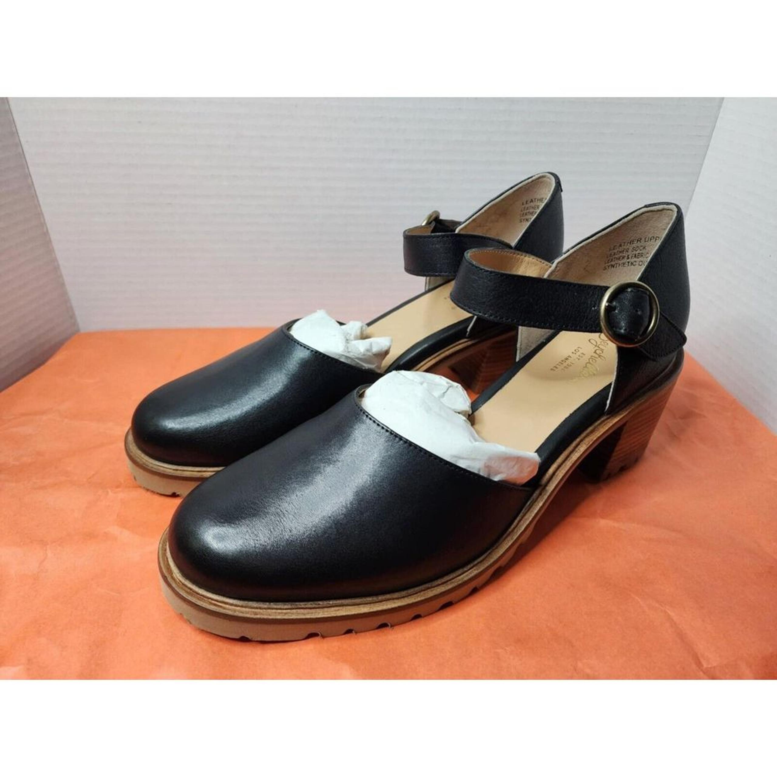 Seychelles Lock And Key Mary Jane Heels/Pump Black Leather Womens 11