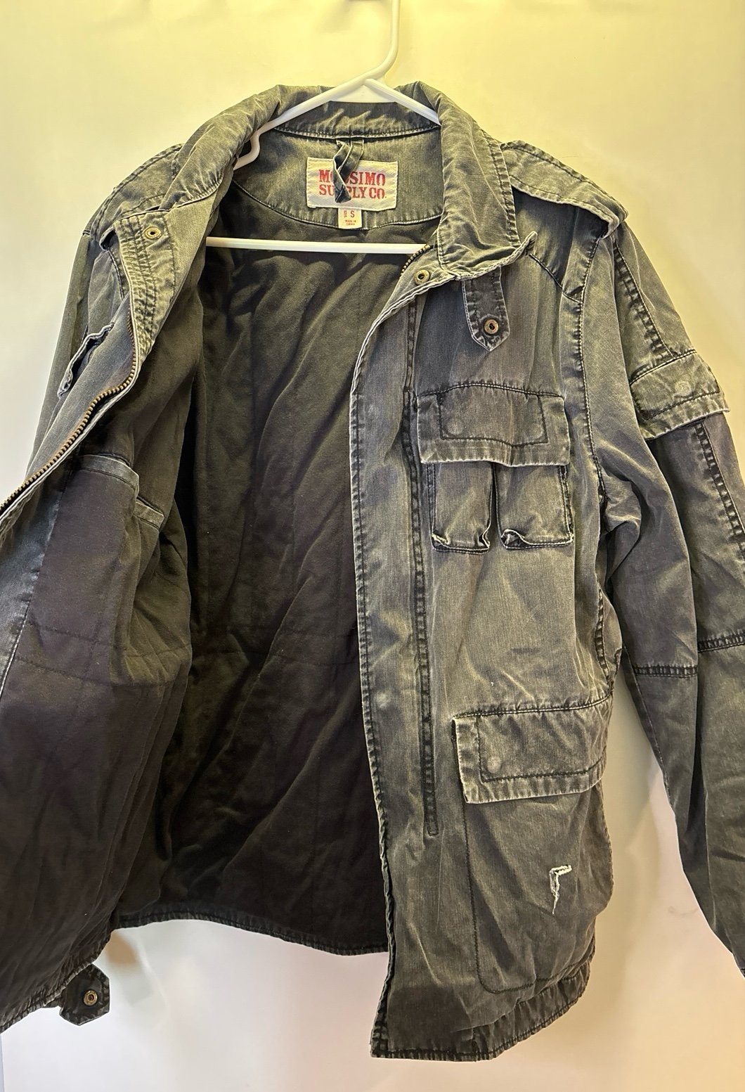 Vintage 2000s (Y2K) Utility /military Jacket (small) black