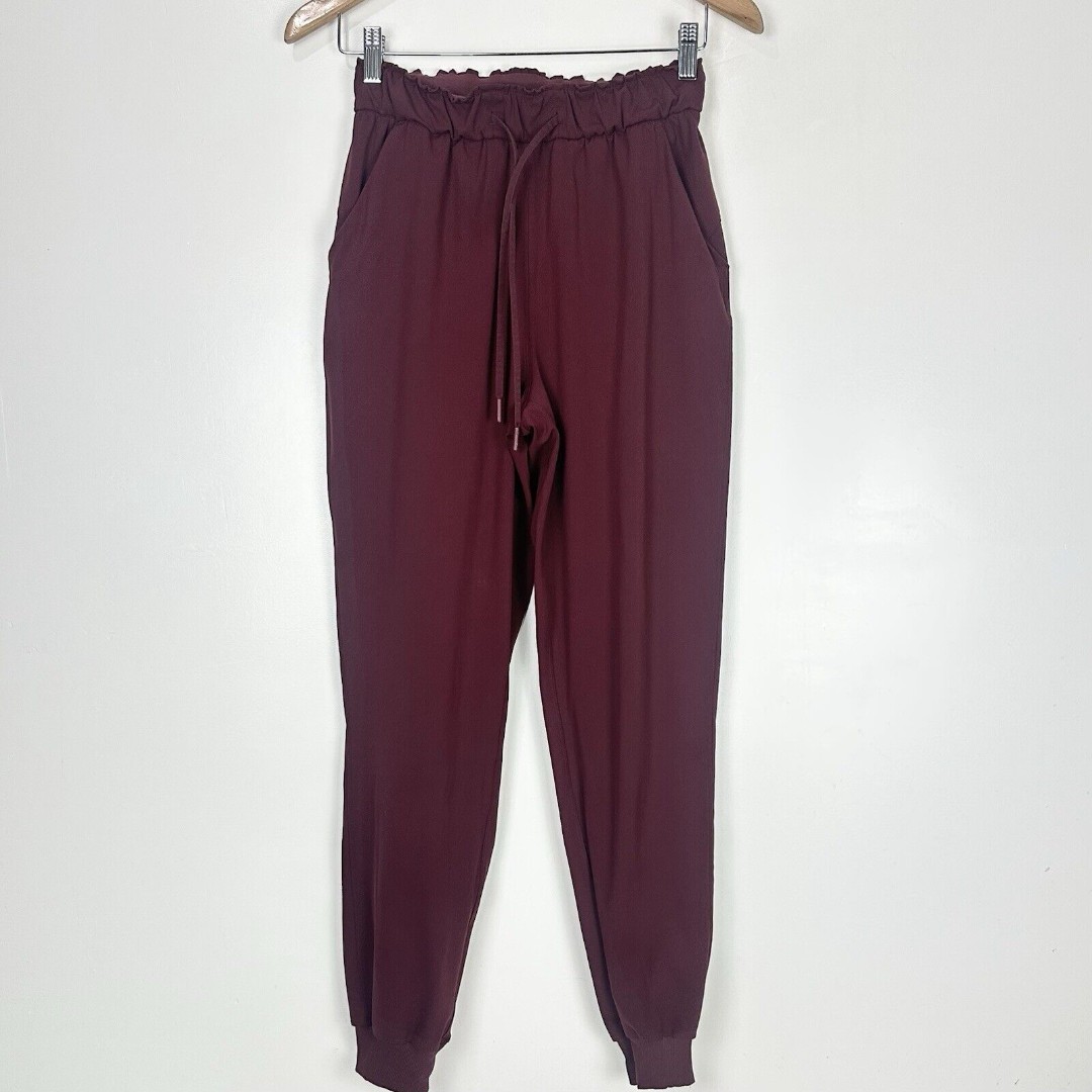 Lululemon Sz 4 Stretch Luxtreme High-Rise Full Length Pant 28 Red Merlot W5DQDS