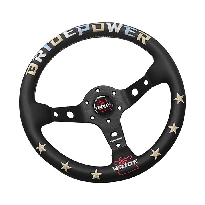 NEW 330MM BRIDE GENUINE LEATHER DRIFT STEERING WHEELS WITH BRIDE EMBROIDERY