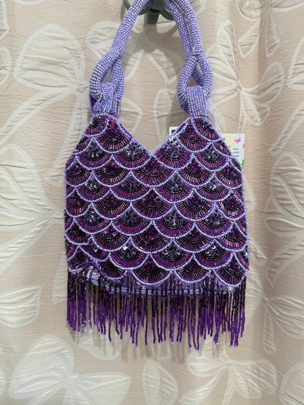 VIRAL! Purple Beaded Handbag/Tote-Made in India, BNWT.
