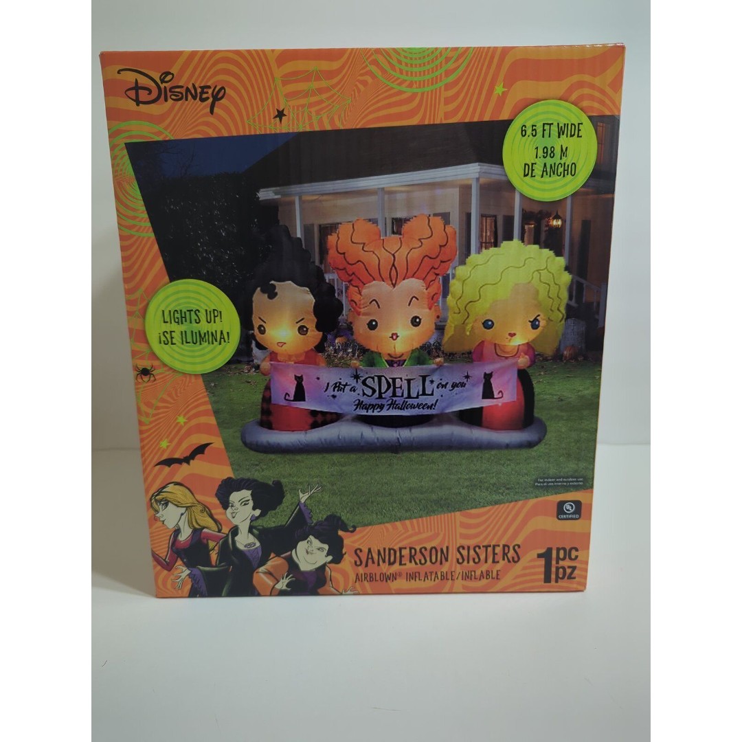 Gemmy Halloween Airblown Hocus Pocus Sisters Inflatable Scene Disney, 4.5 ft Tal