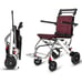 Portable Folding Transport Wheelchair Telescopic Handle Shock Absorption 8 Wheel