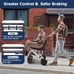 Portable Folding Transport Wheelchair Telescopic Handle Shock Absorption 8 Wheel