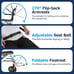 Portable Folding Transport Wheelchair Telescopic Handle Shock Absorption 8 Wheel