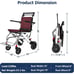 Portable Folding Transport Wheelchair Telescopic Handle Shock Absorption 8 Wheel