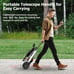 Portable Folding Transport Wheelchair Telescopic Handle Shock Absorption 8 Wheel