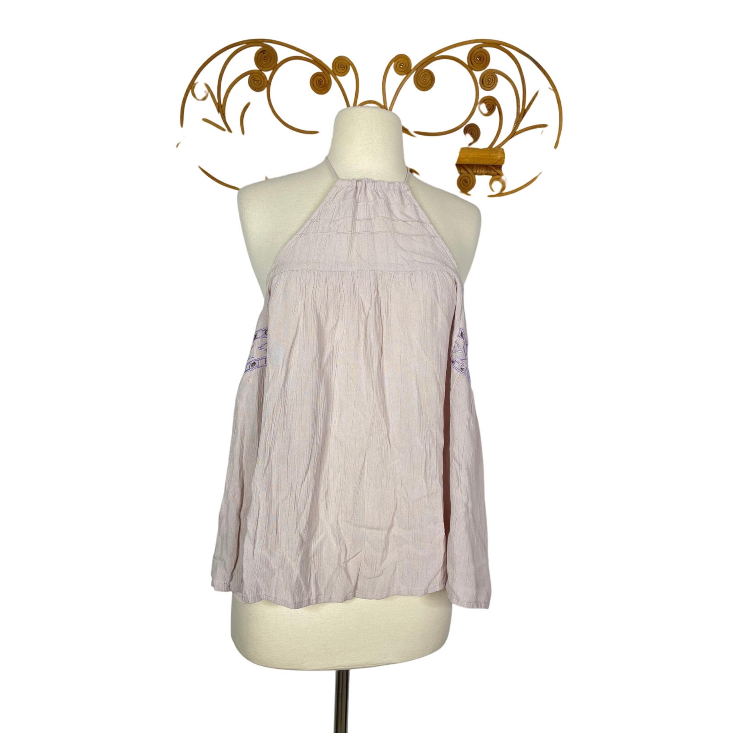 NEW Ale x Revolve embroidered halter top women's M Purple lilac