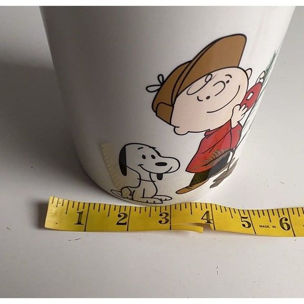 PEANUTS CHARLIE BROWN SNOOPY CHRISTMAS TREE LIGHTS CANISTER COOKIE JAR NEW - detail
