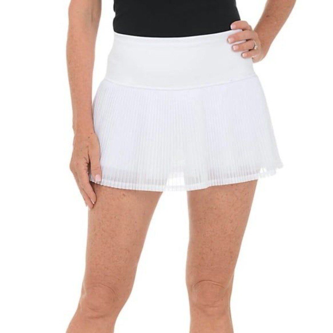 Ibkul White Pleated UPF50+ Essential Mesh Tennis Skort SIZE LARGE
