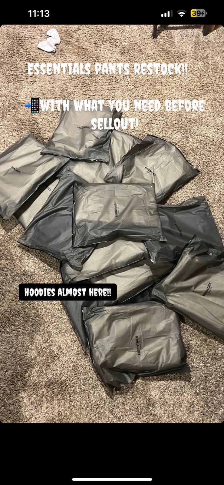 ESSENTIALS HOODIE AND PANTS BULK+SINGLES