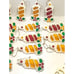 Vtg 15 Piece Christmas Ornaments Stained Glass Light Covers Plastic Clips MCM