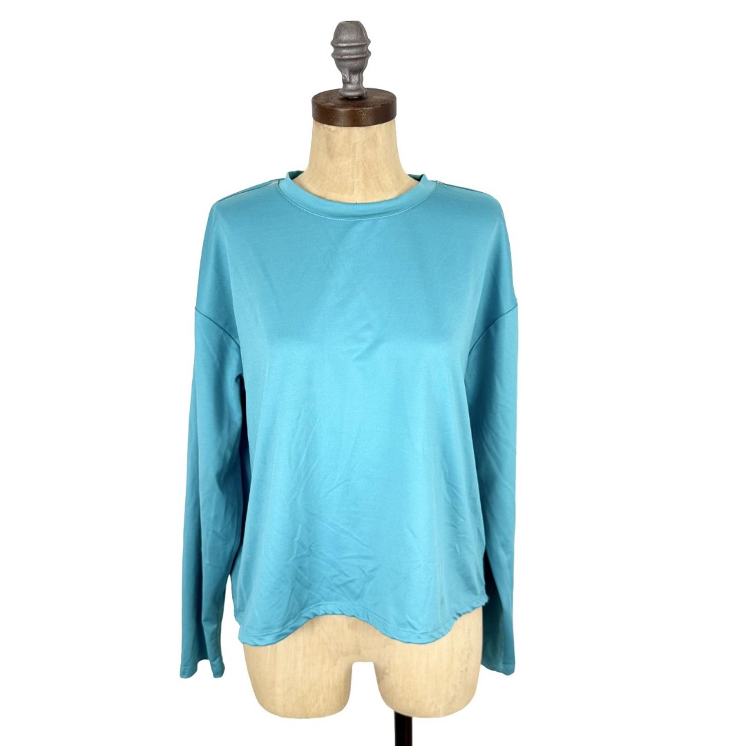 SPYDER ACTIVE Quick Dry Reflective Long Sleeve Top L Blue Outdoor Run EUC B64