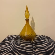 Vintage Empoli Amber Glass Decanter