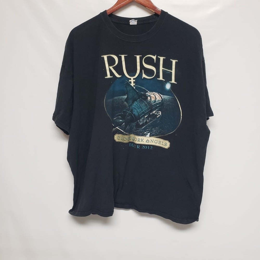 Rush Clockwork Angels Shirt Black 2012 Tour Black Double Sided XXL Geddy Lee