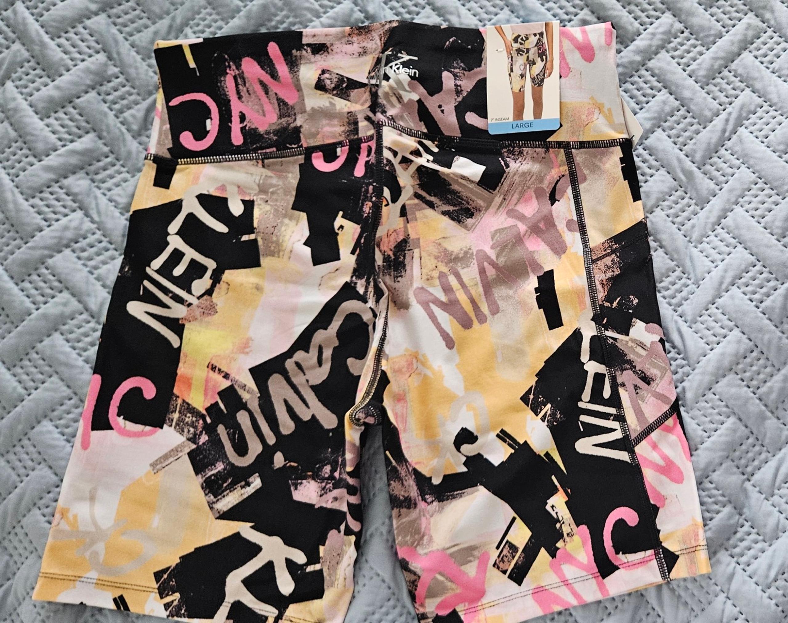 Calvin KLEIN womens  BIKER shorts Size LARGE 7" inseam NWT Retail $39.50