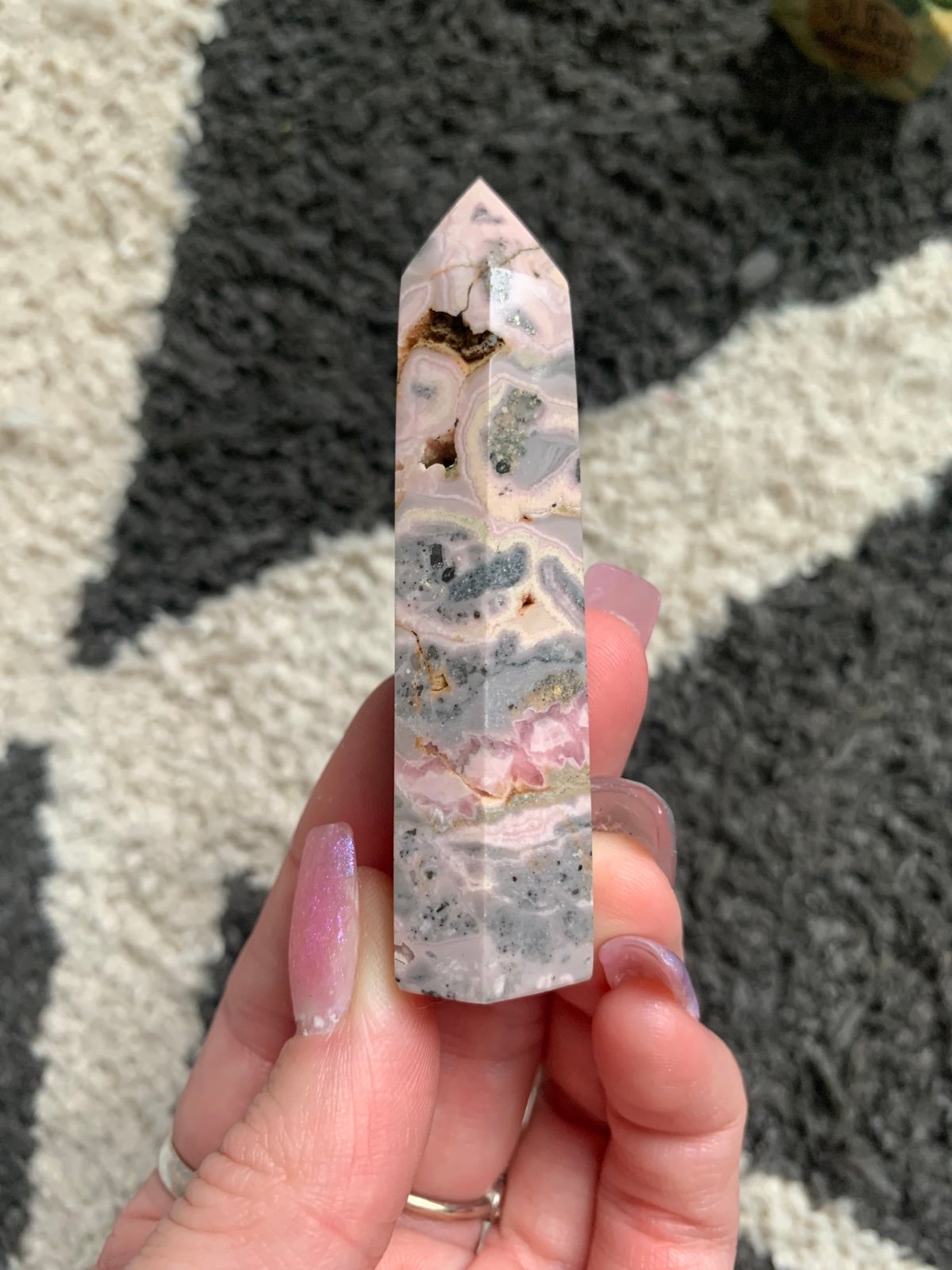 Rhodochrosite crystal tower