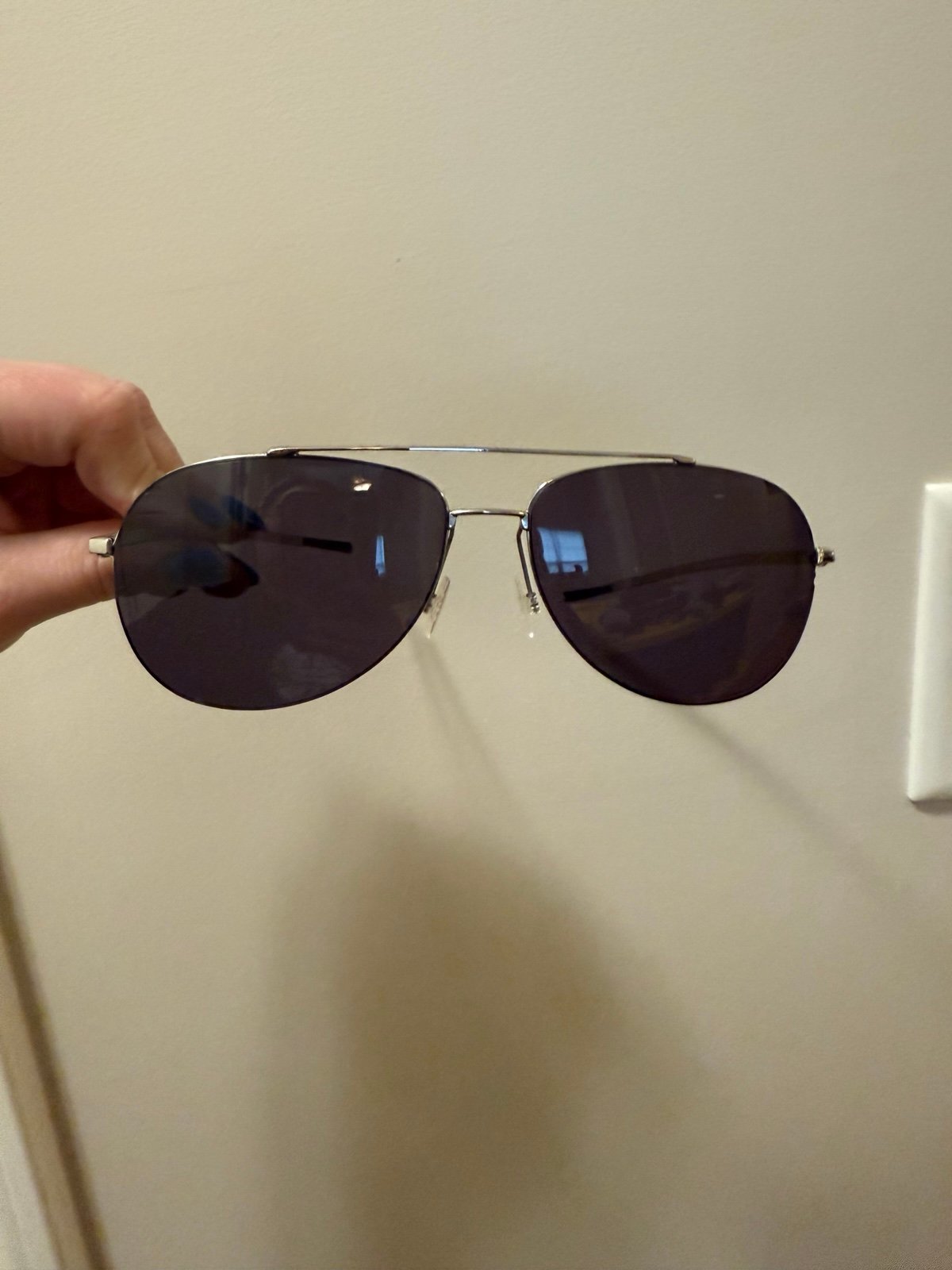 Christian Dior Silver Aviator Sunglasses