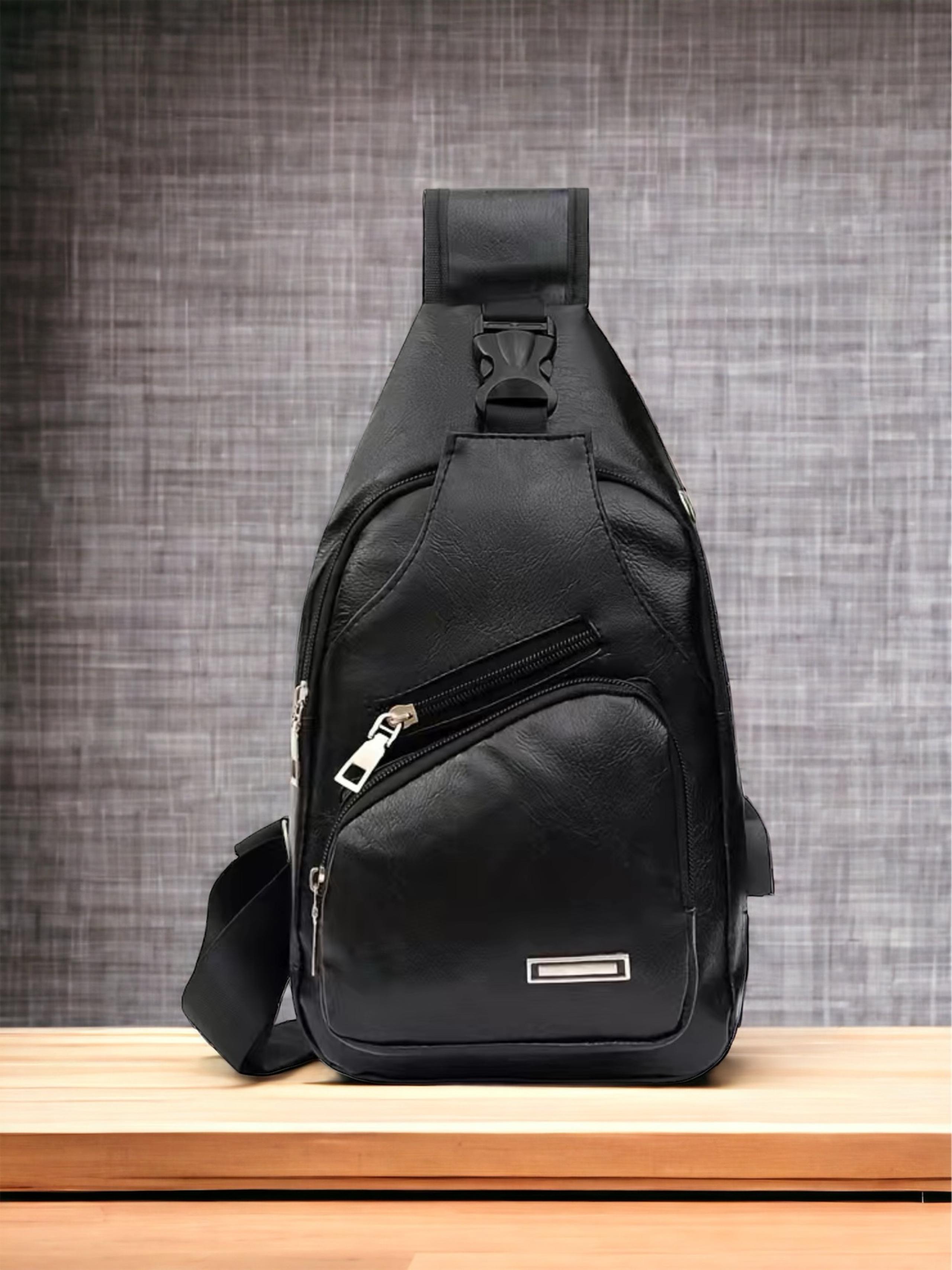 Crossbody Black Faux Leather Bag