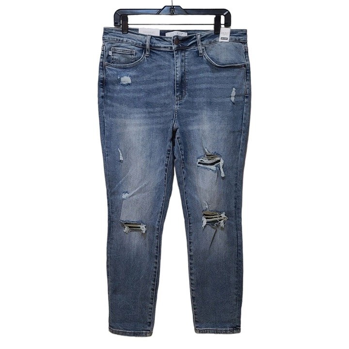 NWT Judy Blue Lillian High Rise Slim Fit Jeans Distressed 15/32 JB88372