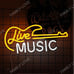 NEW Live Music Guitar Yellow Dimmable LED Light Neon Sign ( Studio Live Radio