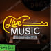 NEW Live Music Guitar Yellow Dimmable LED Light Neon Sign ( Studio Live Radio