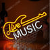 NEW Live Music Guitar Yellow Dimmable LED Light Neon Sign ( Studio Live Radio