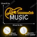 NEW Live Music Guitar Yellow Dimmable LED Light Neon Sign ( Studio Live Radio