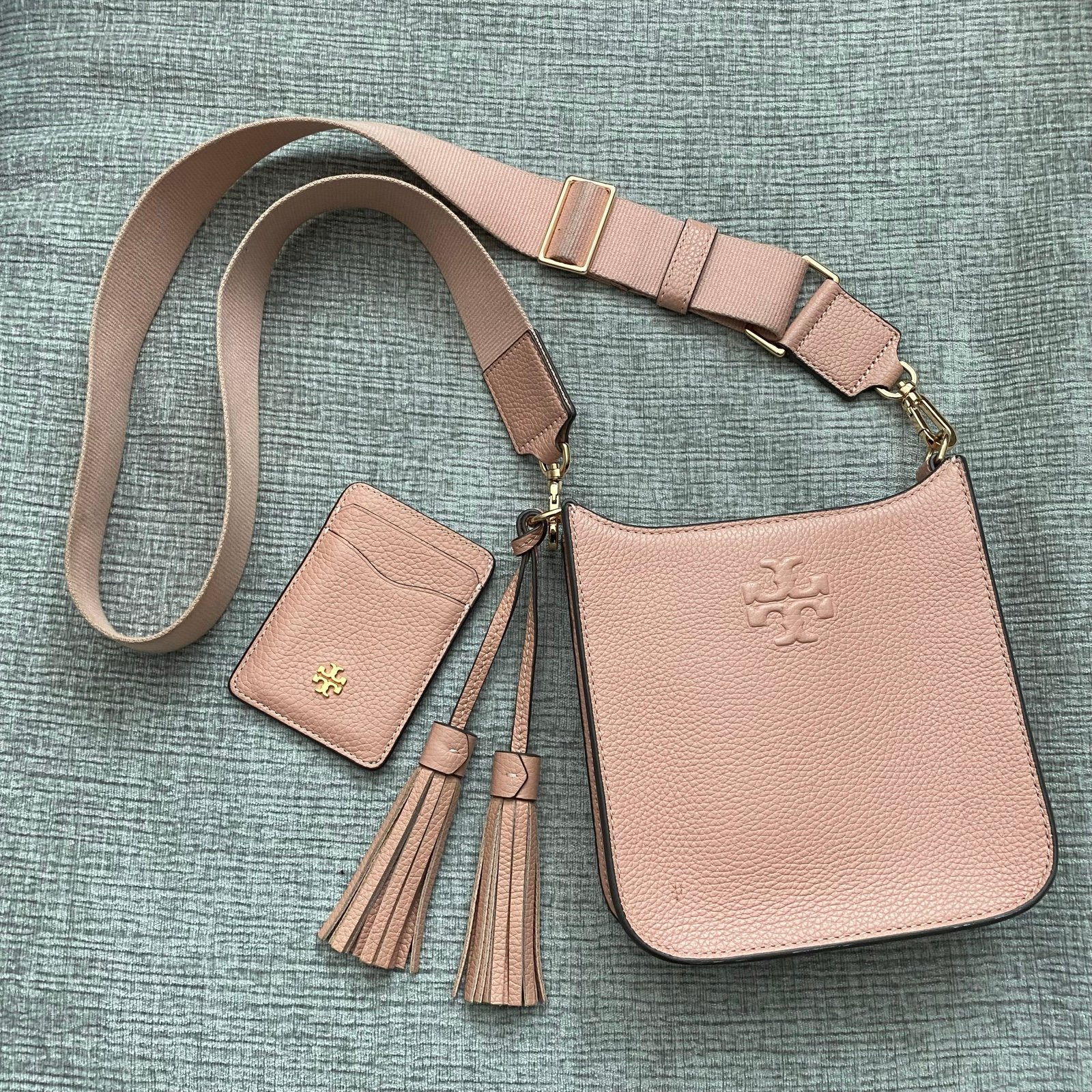 Tory Burch Thea mini web shoulder bag and matching wallet