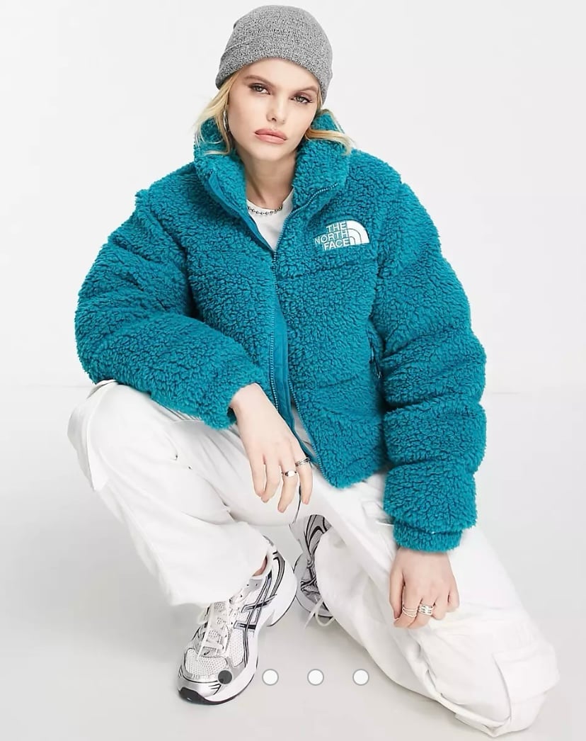 The North Face cropped nuptse fur puffer jacket