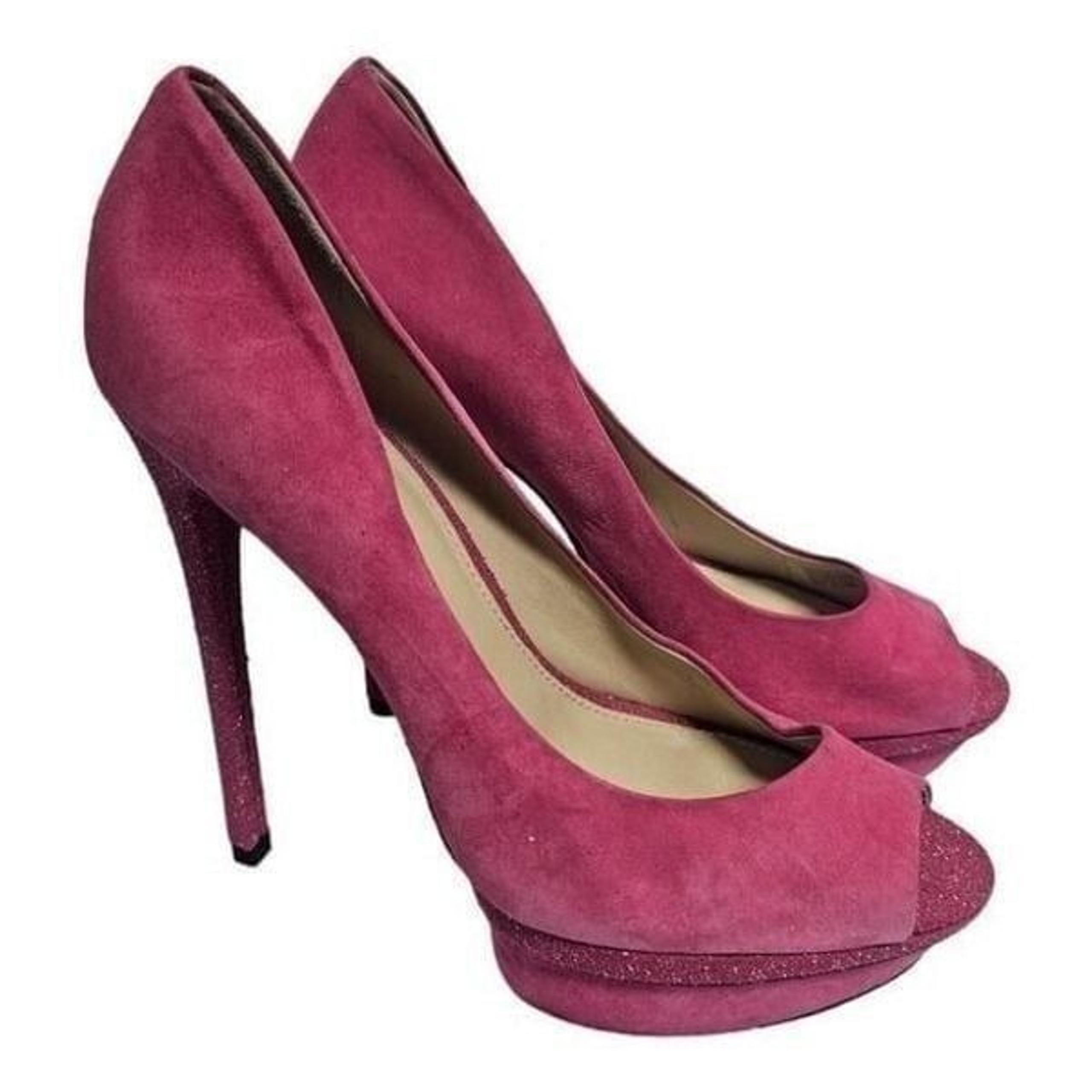 B BRIAN ATWOOD Florencia Suede Peep Toe Heels - Size 10