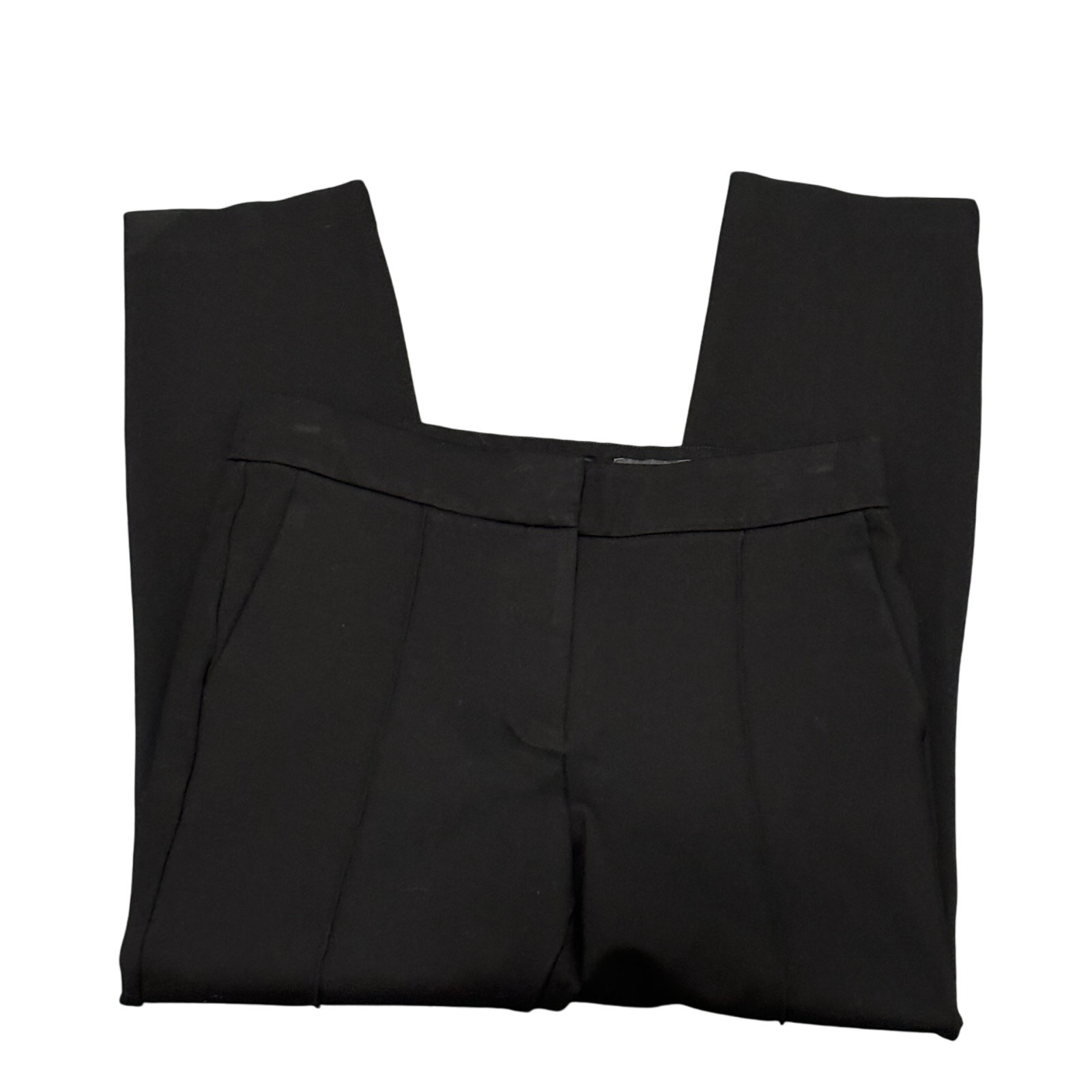 J. Crew Mario Bellucci Fabric Black Front Seam Slim Black Cropped Pants - size 8