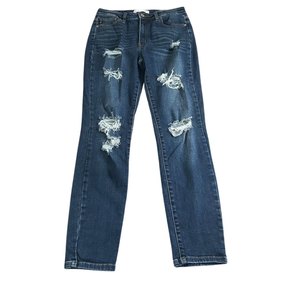 KanCan Exclusively For Maurices Jeans Women Size 28 Blue Denim Distressed Ripped