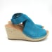 Gentle Souls Women's Colleen Espadrille Wedge Sandals In Blue Sz 10
