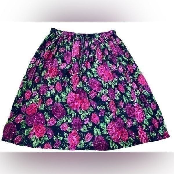 Tina Vintage 90s Indian Cotton Witchy Ethereal Romantic Hippie Floral Skirt