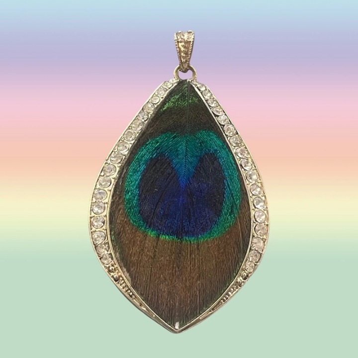peacock feather pendant