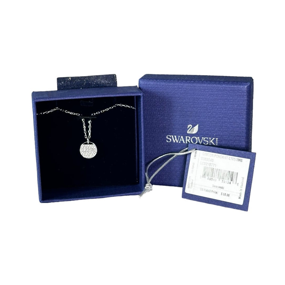 Swarovski Ginger mini Pendant, White, Rhodium plating Necklace