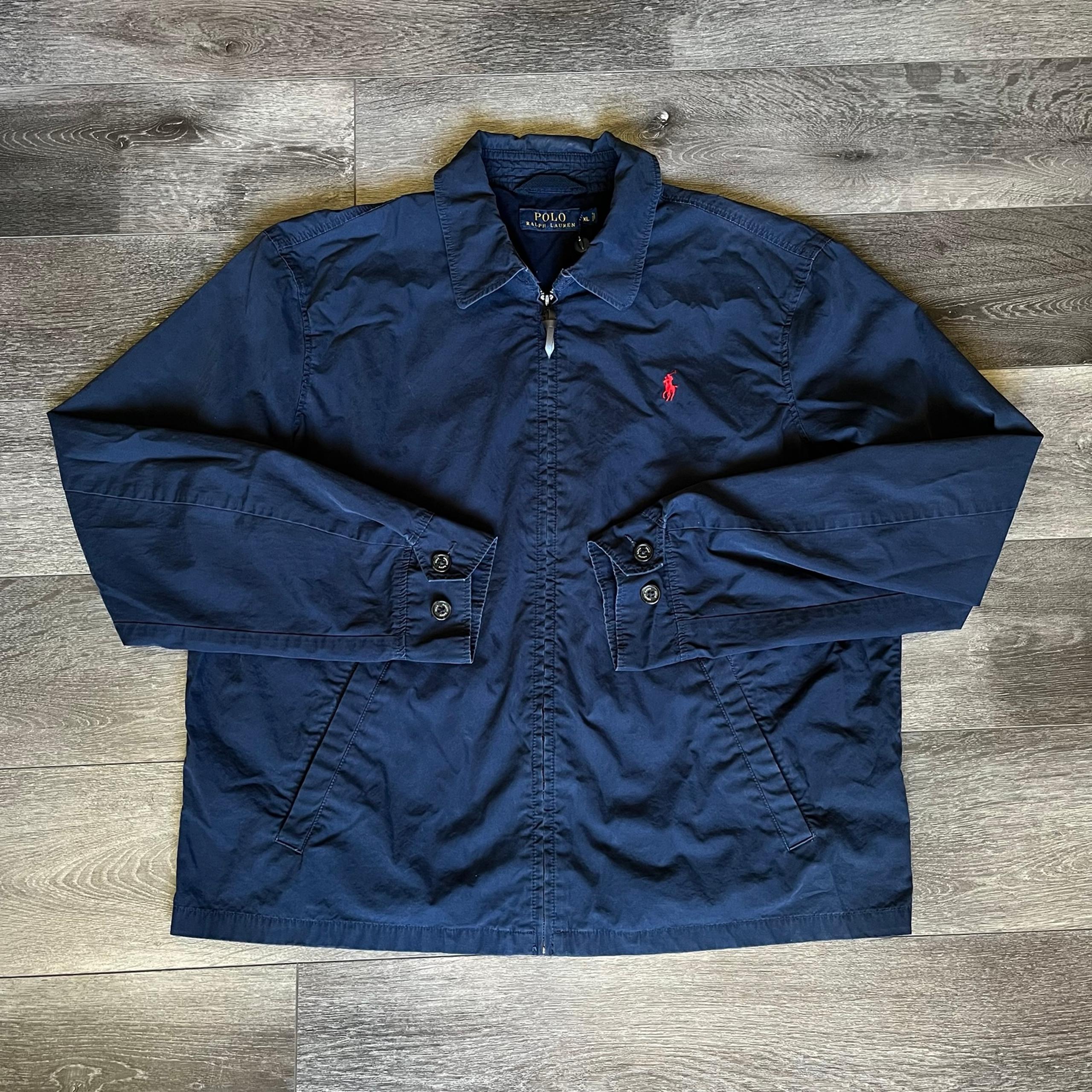 Vintage Polo Ralph Lauren Navy Harrington Small Logo Zip Up Jacket