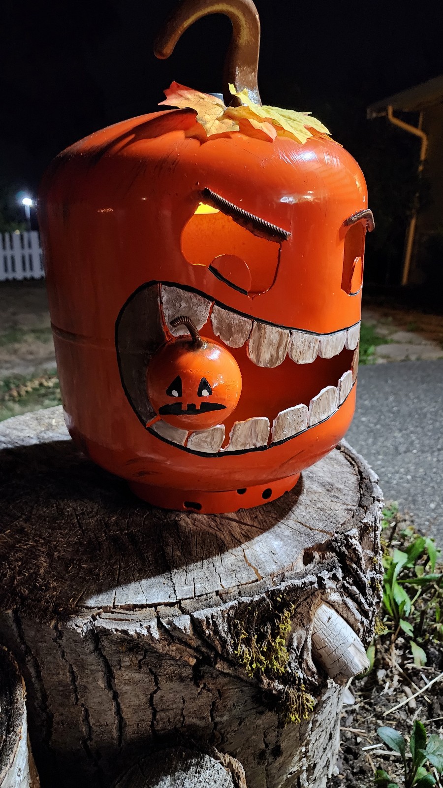 Propane tank pumpkin