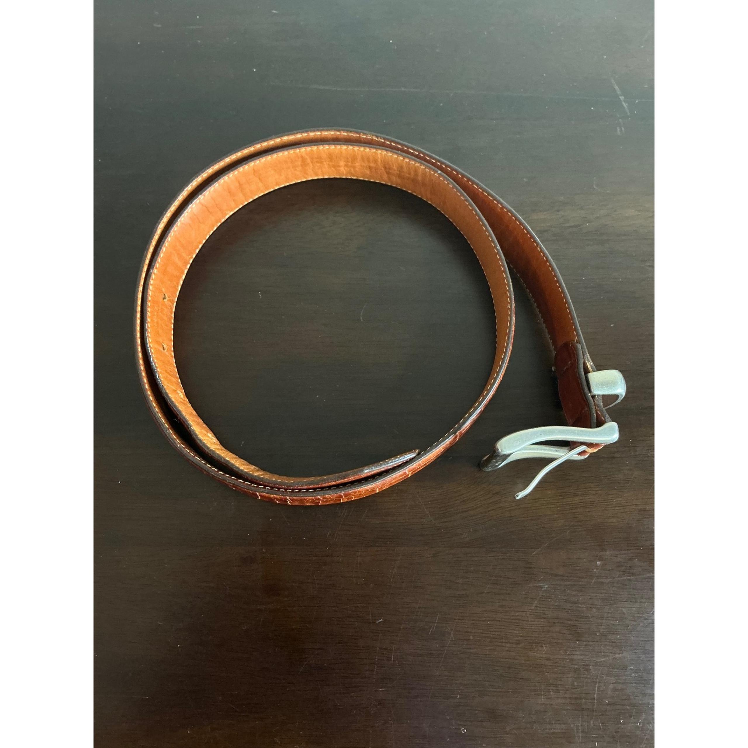 GAP Leather Belt Men's 36 Brown Alligator Embossed Casual Dress Belt