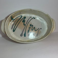 Brenner Tolliver Oval Ovenware in Pink and Teal with Handles