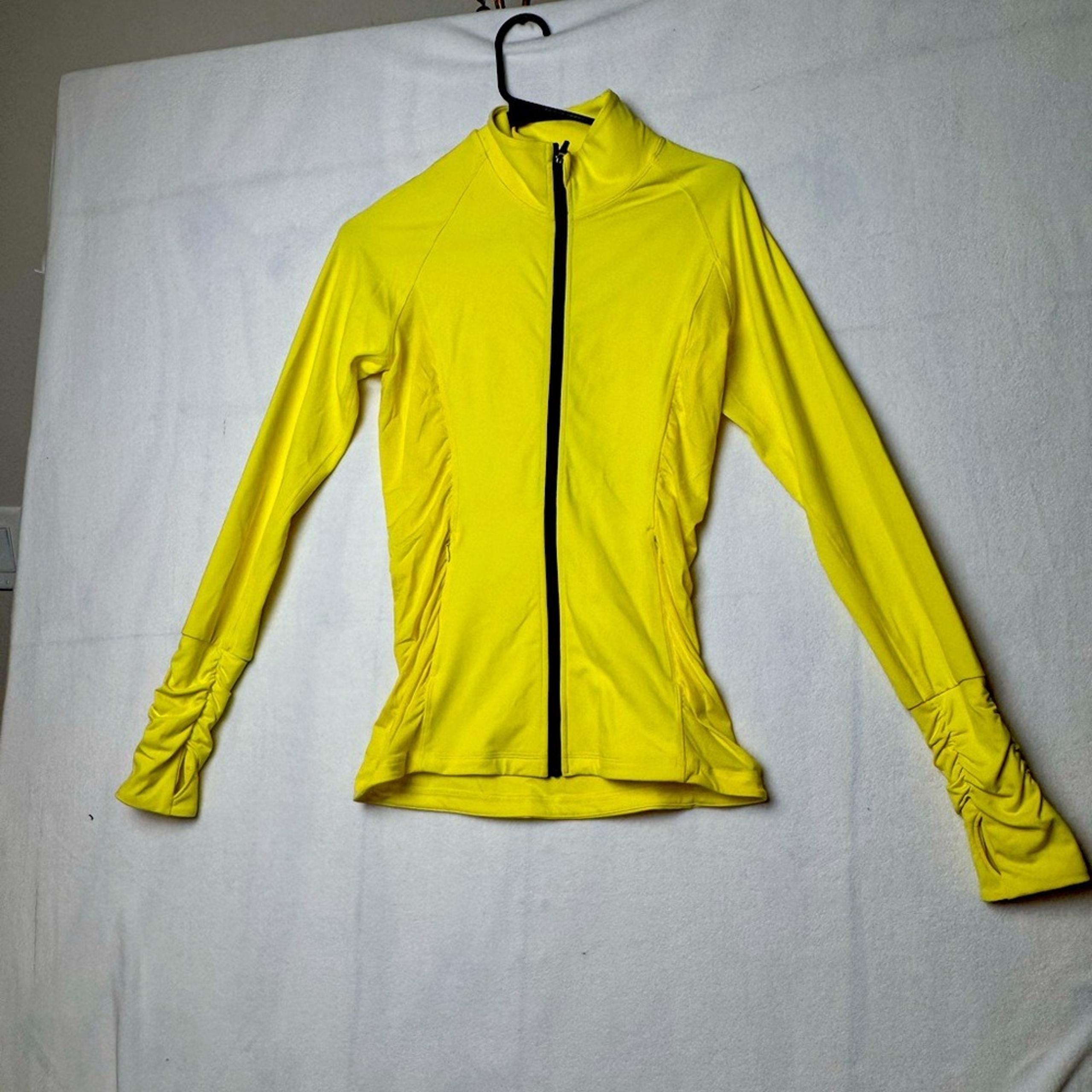 Victoria's Secret VSX Sport Knockout Jacket yellow Zip-Up Ruched Womens Xs