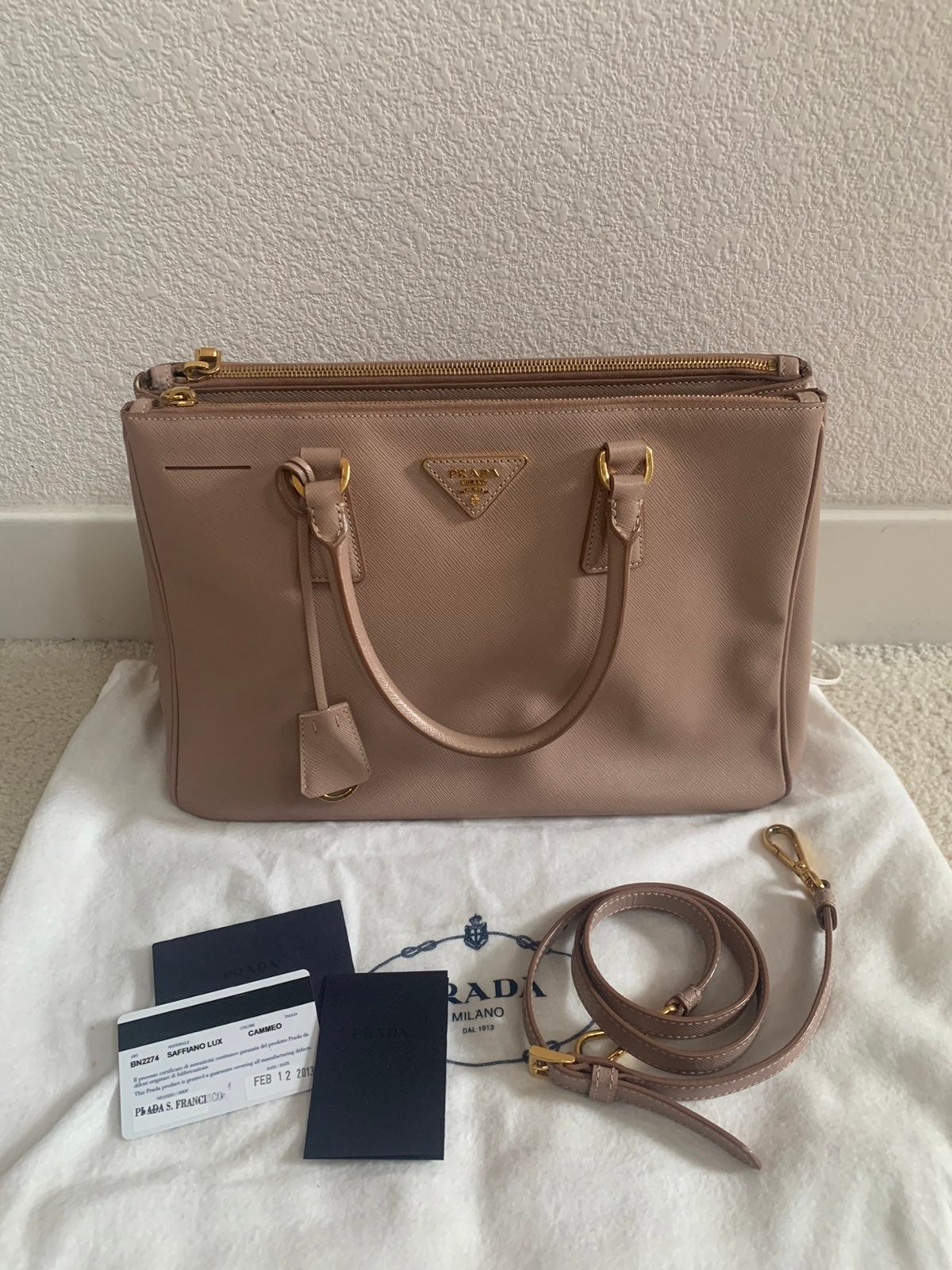 Prada larger double zipper handbag