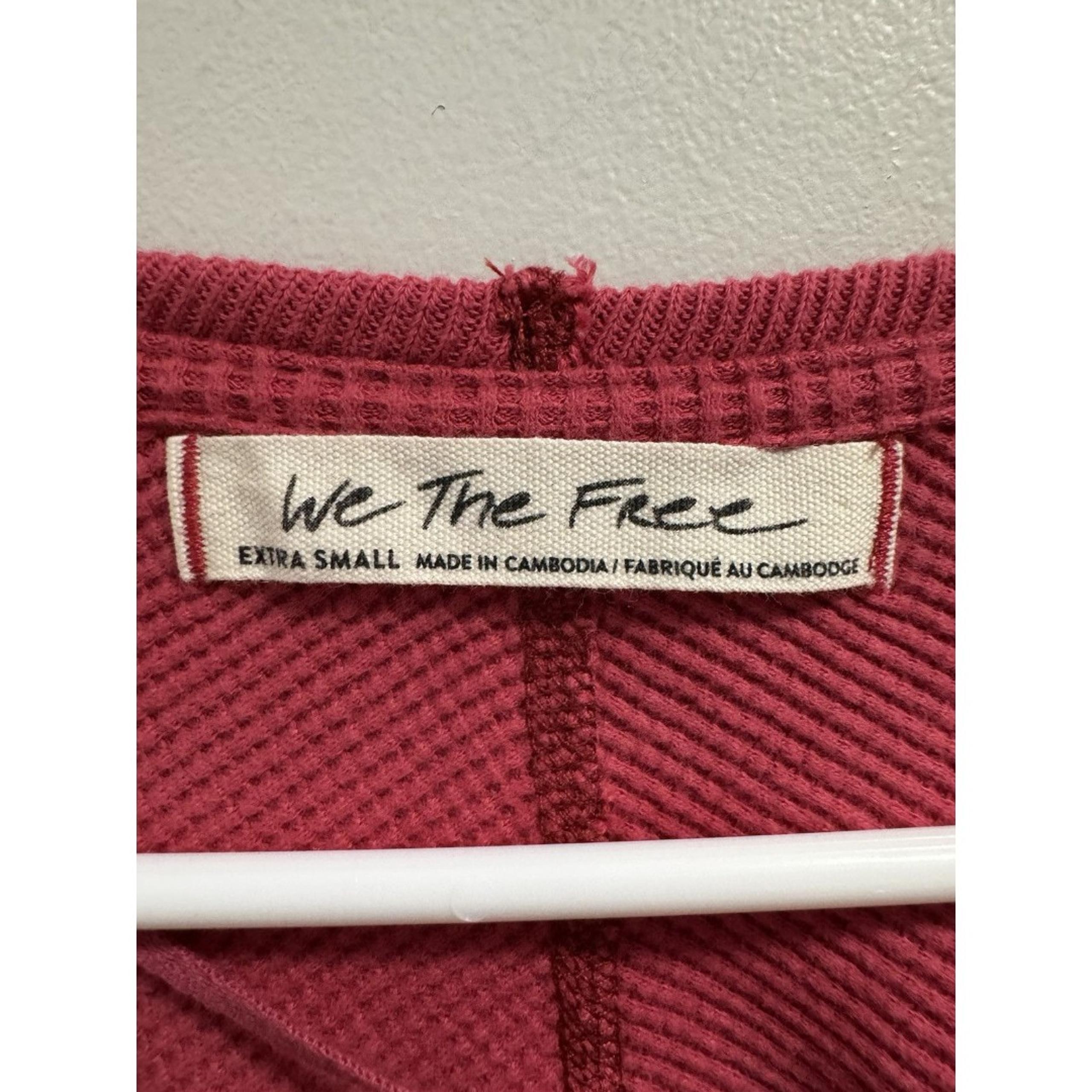 We The Free Amelia Women’s Cotton Waffle Knit Thermal Top Size XS Oversized