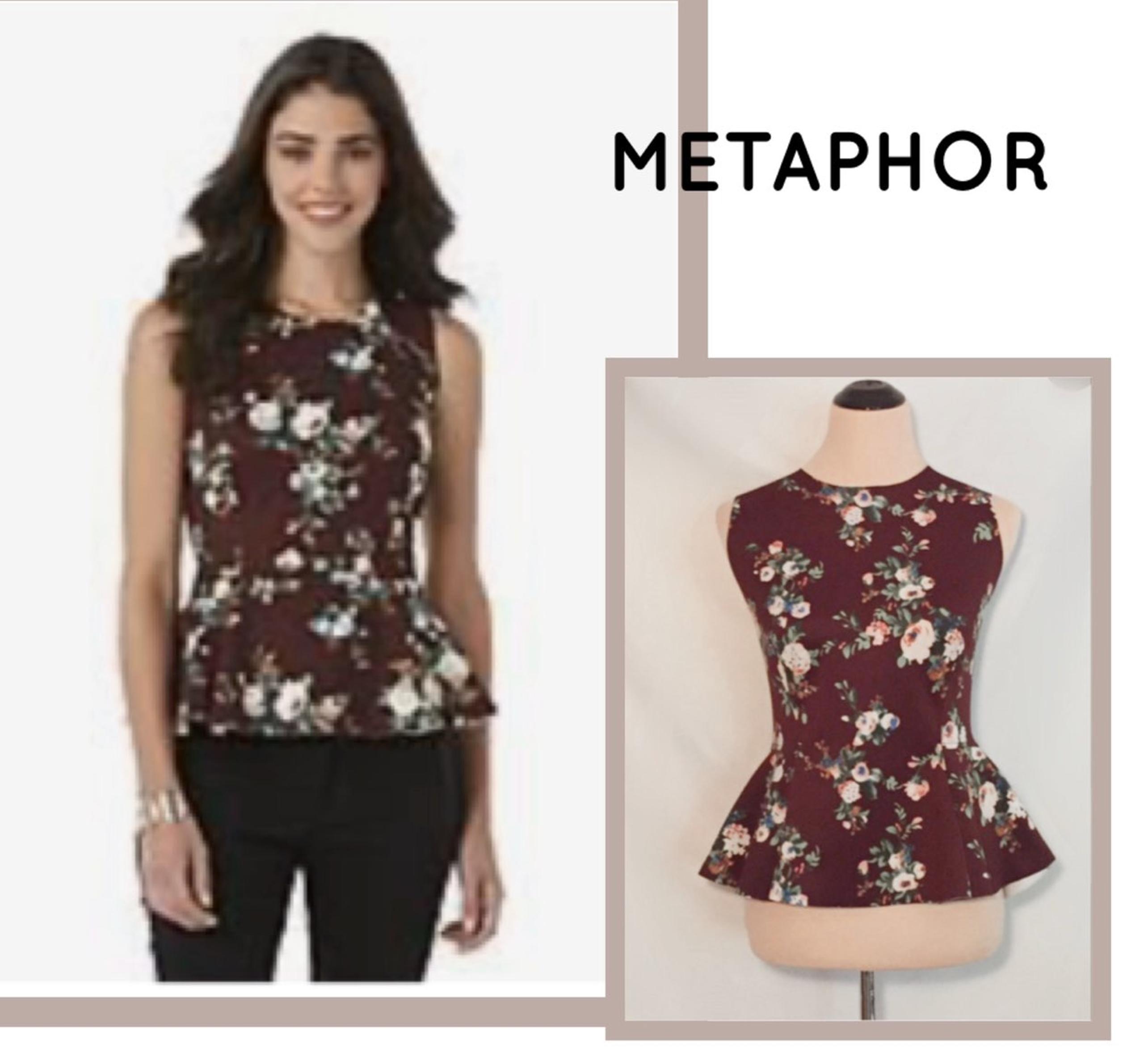 peplum maroon top - Metaphor