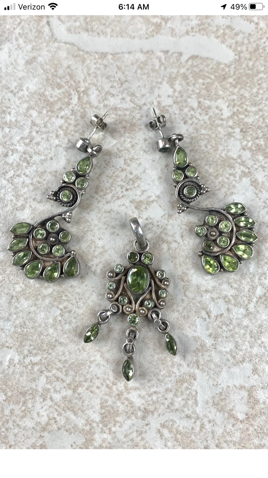 VINTAGE STERLING SILVER PENDANT & EARRINGS SET