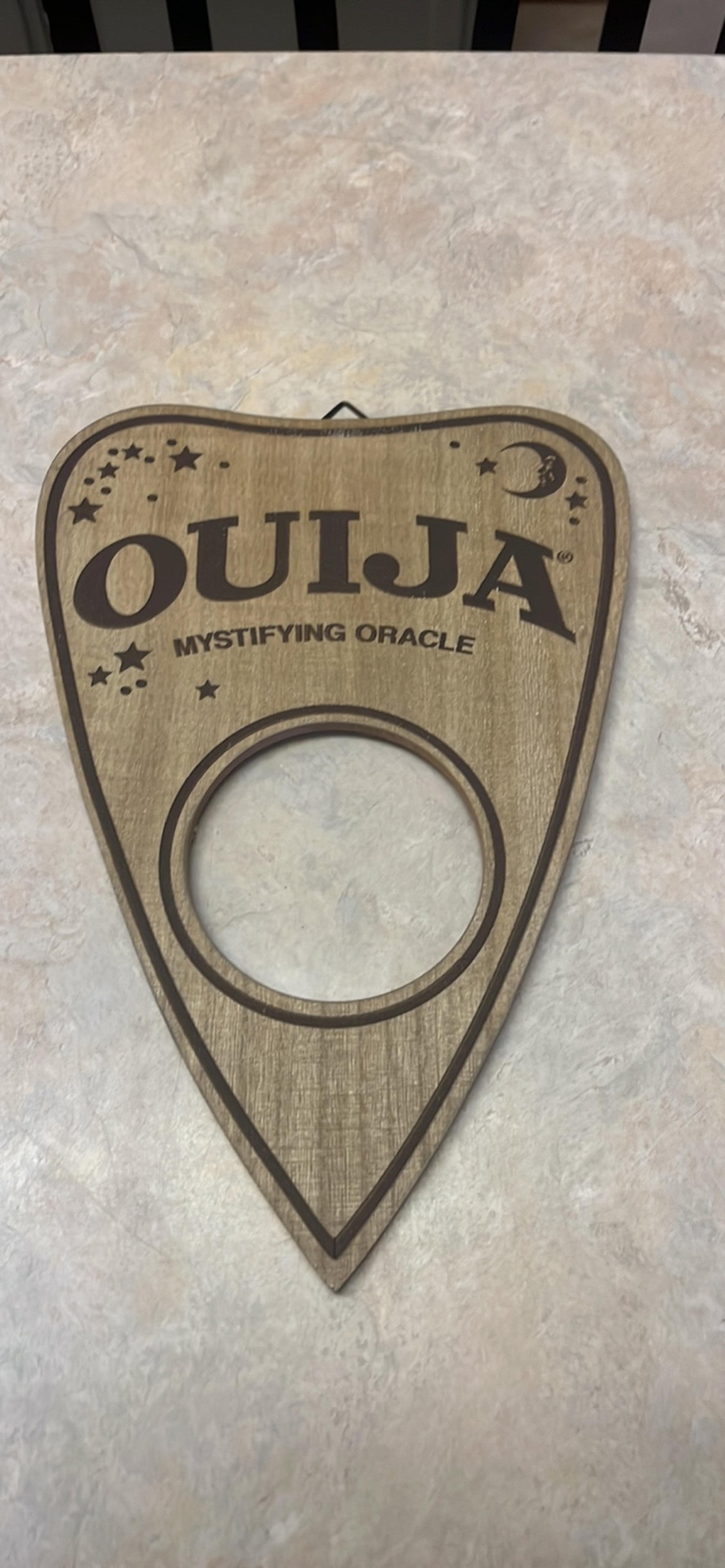 Wood hanging ouija wall art