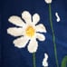 Vintage Short Sleeve Cardigan Blue Floral Daisy Sz L Grannycore Whimsy Fairy