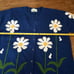 Vintage Short Sleeve Cardigan Blue Floral Daisy Sz L Grannycore Whimsy Fairy